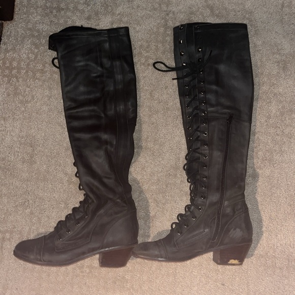 Free people knee high lace up boots - Picture 2 of 5